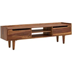 LOWBOARD Massivholz Landhausstil für 60-Zoll Fernseher mit Stauraum und Schutzlackversiegelung