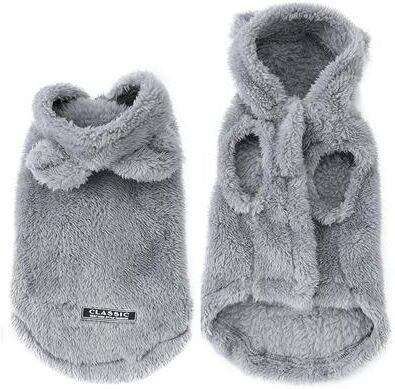 Uplifted Goods Cozy Rabbit Ear Pet Fleece Hoodie grey xs