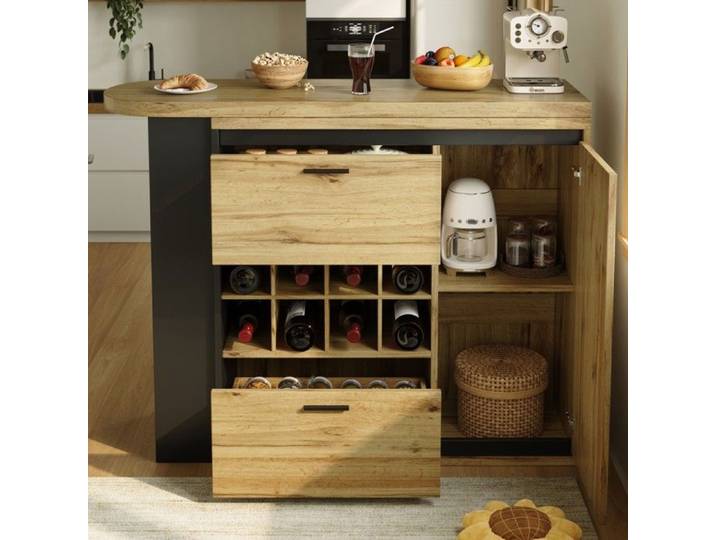 Table extensible 138-220x39x105cm cuisine/séjour - Plateau imitation bois - Extension 220 cm - Idéale repas famille