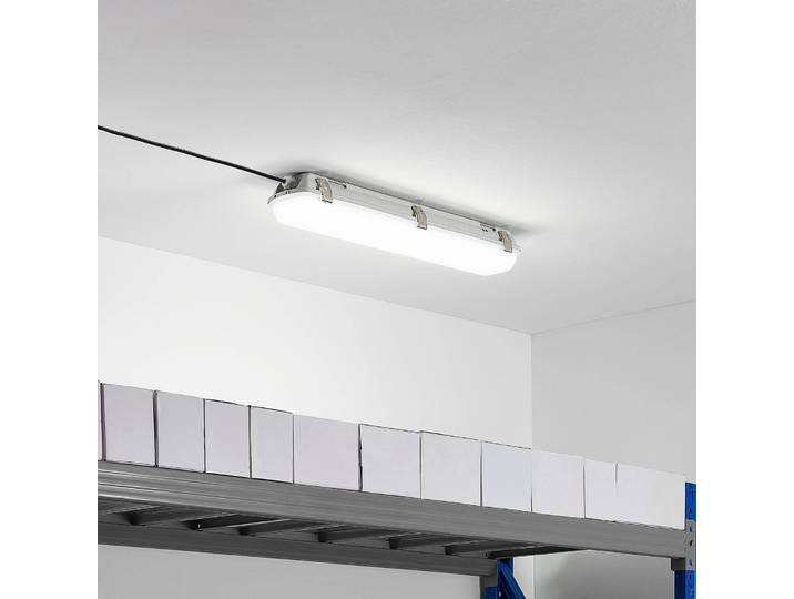 Arcchio LED-Feuchtraumleuchte Rao, Länge 61,8 cm, 2er-Set Rao, weiß / opal, für Badezimmer, Kunststoff, Modern, Wannen-Anbauleuchten