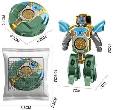 Inspired Finds Dual Form Fingertip Gyroscope Transformable Robot Fidget Spinner Low Noise Stress Relief Toy green