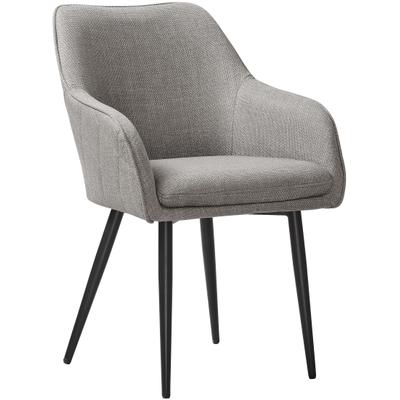 Esszimmerstuhl SALESFEVER "Boston - Der Stuhl für Ihr Esszimmer", grau (taupe, schwarz, schwarz, taupe), B:61cm H:85cm T:60cm, Metall, Polyester, Stühle, Esszimmerstuhl, Diamantsteppung auf der Rückseite - Charmant & Einzigartig