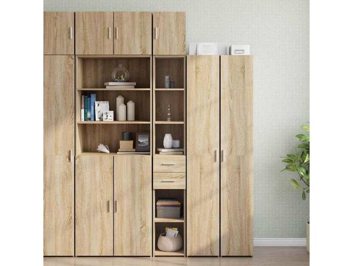 NEW 2026  Haut Armoire Classique Armoire de rangement pour salon mince chêne sonoma 30x42 5x225 cm L4147