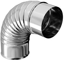Coude 90° plissé inox 304 125 mm TEN - 362125