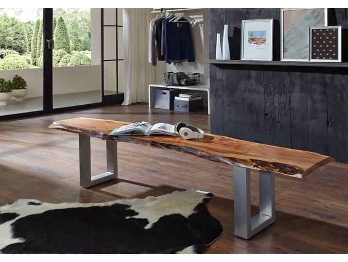 Banc 180x38 Acacia laqué Noisette FREEFORM #06