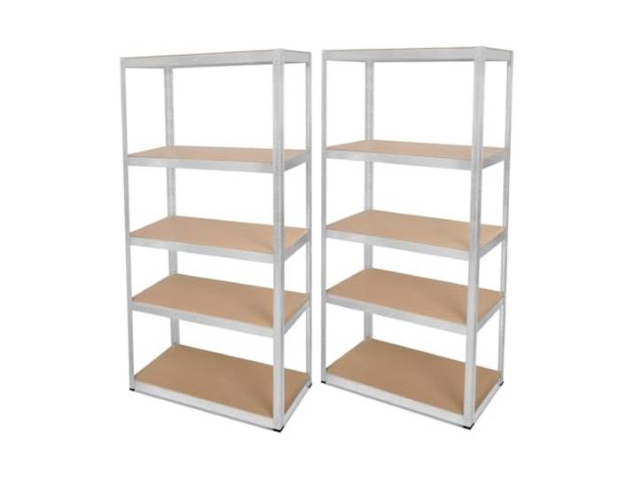 Lot de 2 étagères modulables charges lourdes en métal 5 plateaux - 875 Kg - Montage facile systeme de clip et croisillons