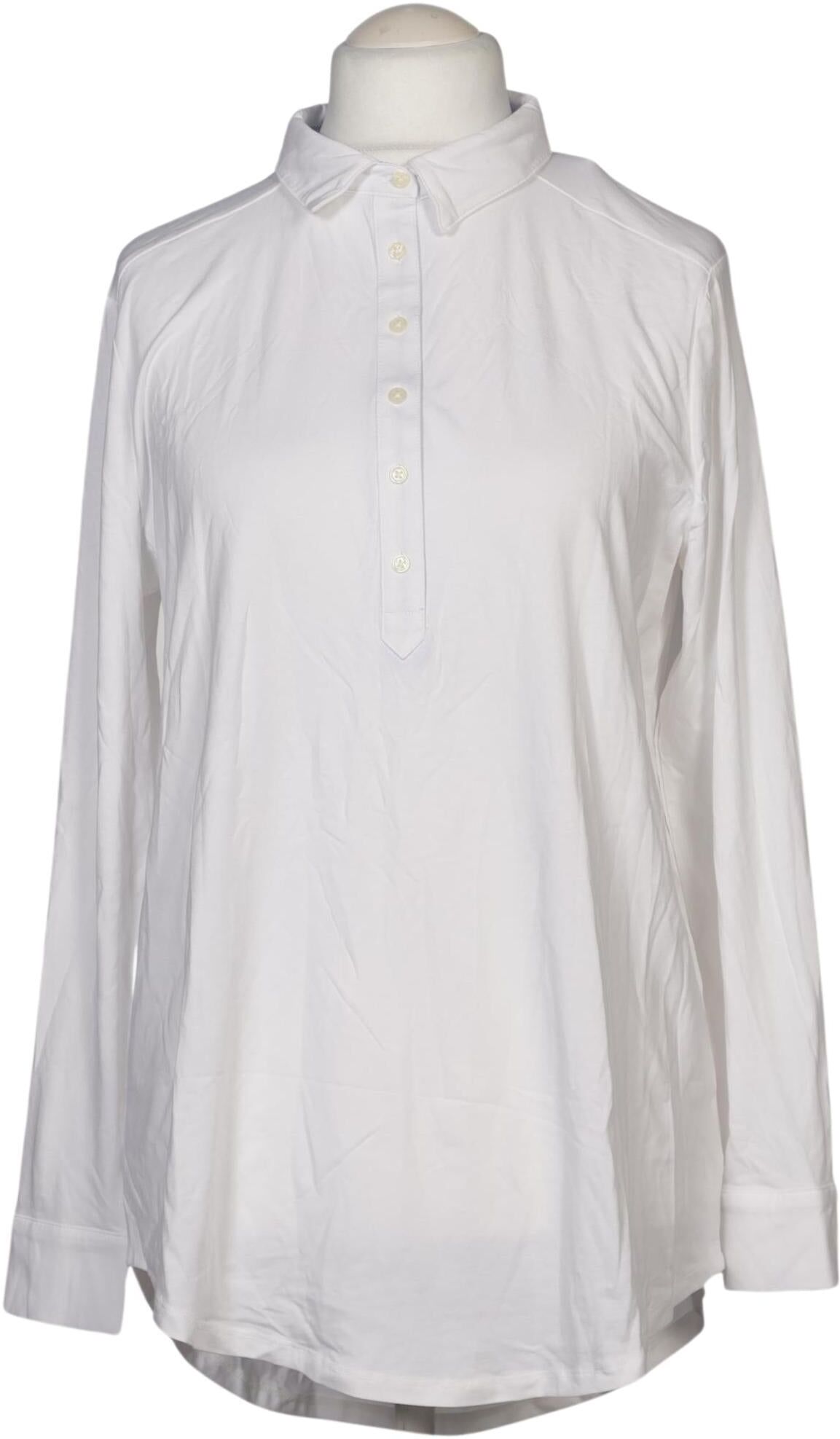 Lands End Damen Bluse, Weiß, Gr. L, Baumwolle / Modal / Elasthan - Second Hand