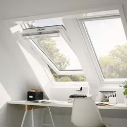 VELUX Dachfenster GGL 2070Q Schwingfenster Holz/Kiefer weiß lackiert Einbruchschutz Fenster, 66x118 cm (FK06)