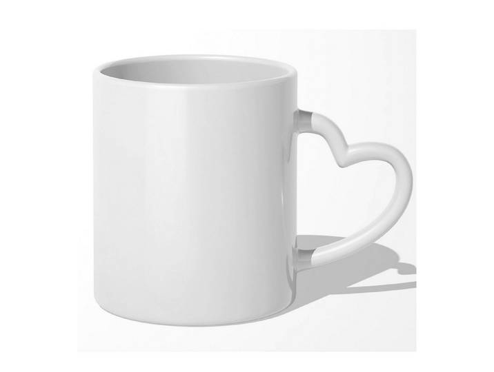 22Feels Tasse 20x Sublimation Rohling Herzhenkel 325ml 11oz Spülmaschinenfest WEISS, 20-tlg.