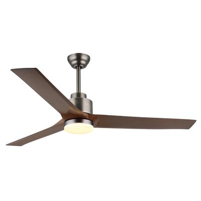 GLOBO LIGHTING Deckenleuchte "MODESTO", braun (grau dunkel), Ø 148cm H: 48cm, 1 Stk., Leuchten, Ventilator holzoptik dunkel kühlen-heizen Wohnzimmer Schlafzimmer, Deckenleuchte