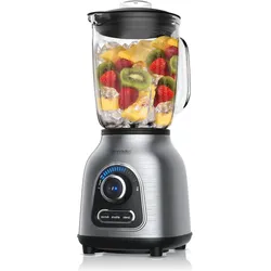 Arendo Edelstahl Standmixer 1400 W, Power Mixer, 1,75l Glasbehälter, Blender, Hochleistungsmixer, silber, Standmixer, Silber