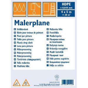 Böttcher-AG Abdeckfolie Malerplane, transparente PE-Folie, 10 my, 4 x 5 m
