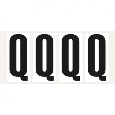 Aufkleber I Buchstabe Q, weiß/schwarz, Folie, Schrifthöhe 95mm, 47x98mm, 80 Stück/Packung