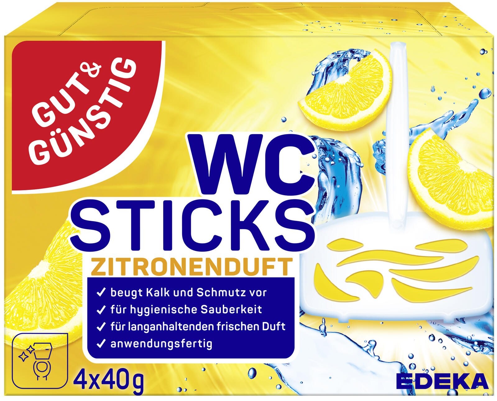 GUT&GÜNSTIG WC-Duftspüler Zitronenduft 4 St. 6267633003