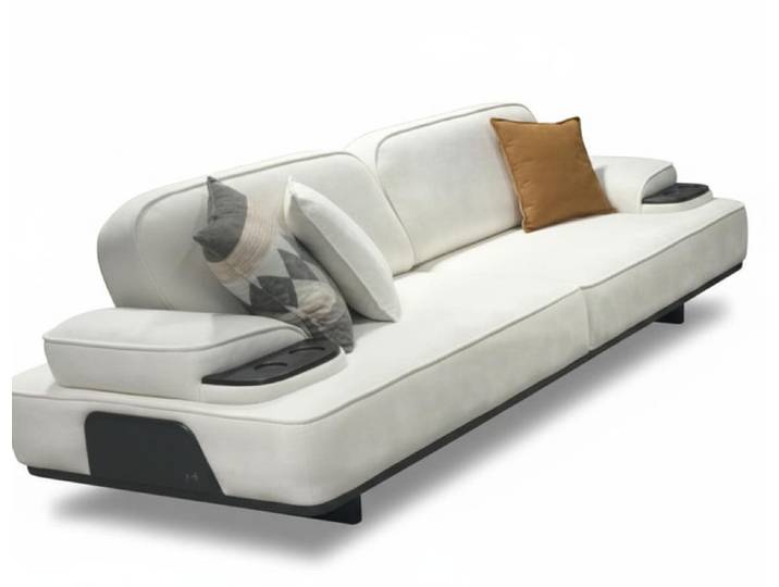 Xlmoebel 3-Sitzer Sofa 3 Sitzer Weiß Modern Elegantes Polstersofa Couch Dreisitzer, 1 Teile