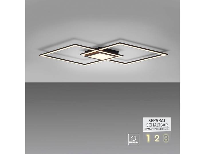 JUST LIGHT Deckenleuchte ASMIN , schwarz, 1, 1 Stk., Leuchten, LED, separat steuerbar (Schalter), separat steuerbar (Schalter), Deckenleuchte