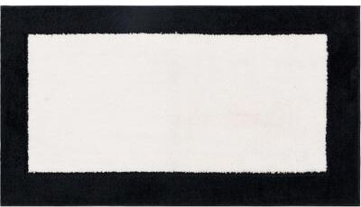 "Wide Width Counterpoint Bath Rug by Mohawk Home in Black White (Size 20"" W 34"" L)"