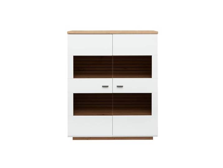Lomadox Highboard 110cm breit, weiß mit Eiche