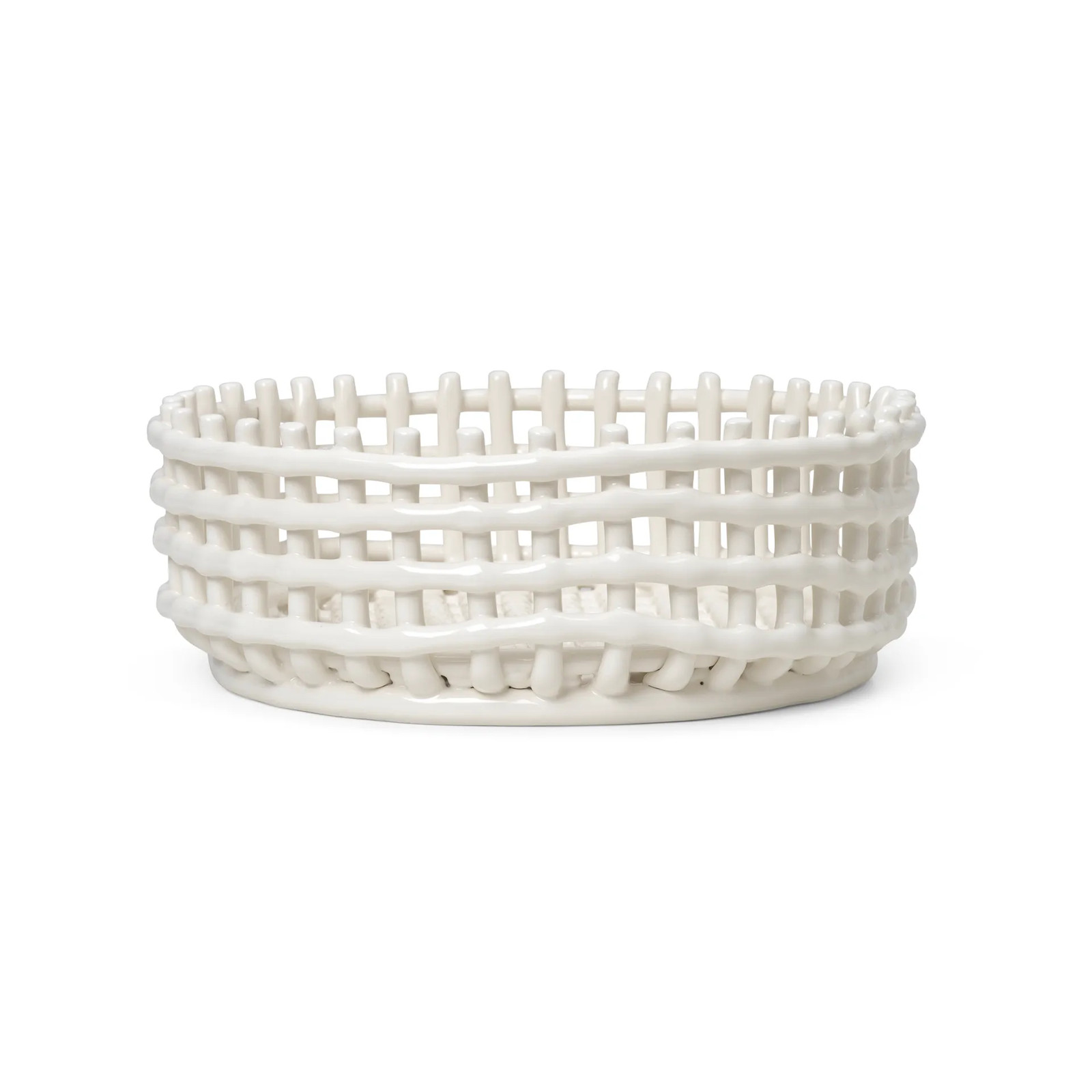 Ferm Living Ceramic gevlochten schaal - White