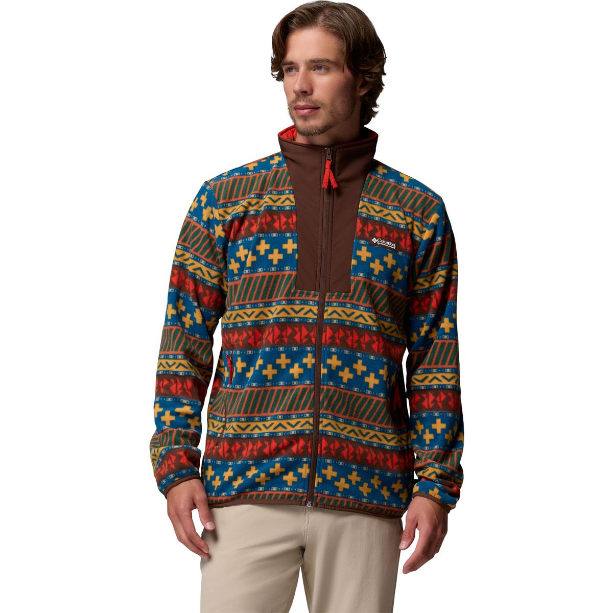 Columbia Men’s Sequoia Grove II Printed Fleece Jacket teak brown wizard island (235) M 217407-2174071-235-M