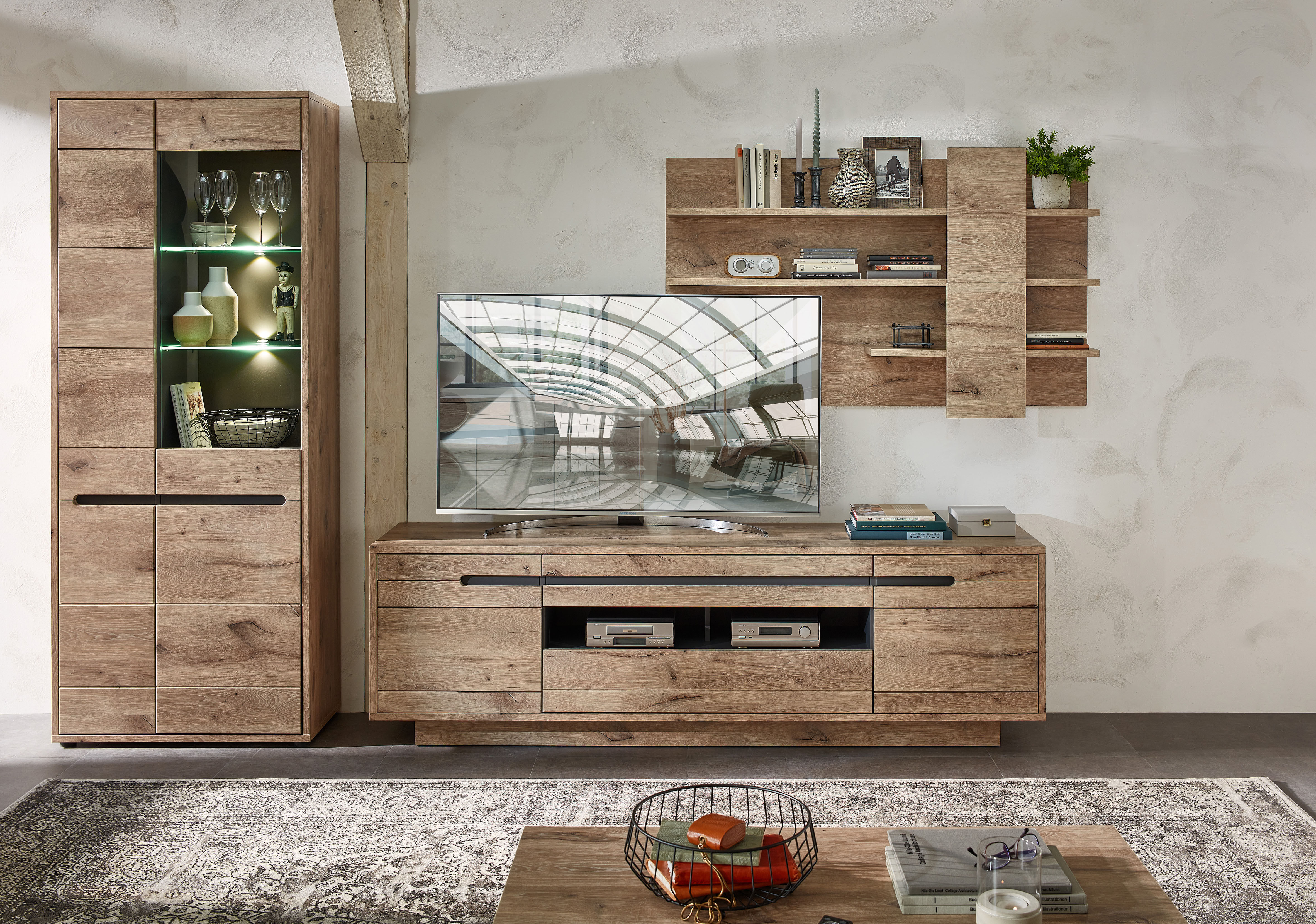 Wandboard INNOSTYLE "BELLANO", braun, B:140cm H:86cm T:22cm, Holzwerkstoff, Regale, Wandboard, mit Boden braun B/H/T: 140cm x 86cm x 22cm