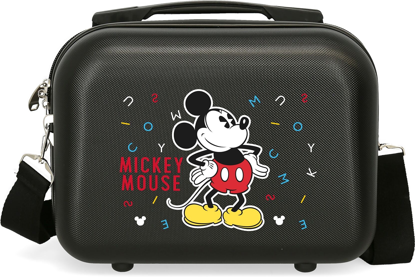 Disney Neceser infantil ABS Mickey Personajes rígido con capacidad de 9L. Negro