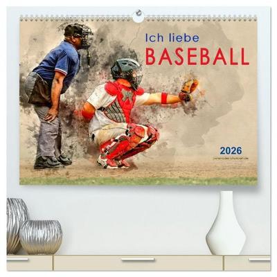 Ich liebe Baseball (hochwertiger Premium Wandkalender 2026 DIN A2 quer), Kunstdruck in Hochglanz