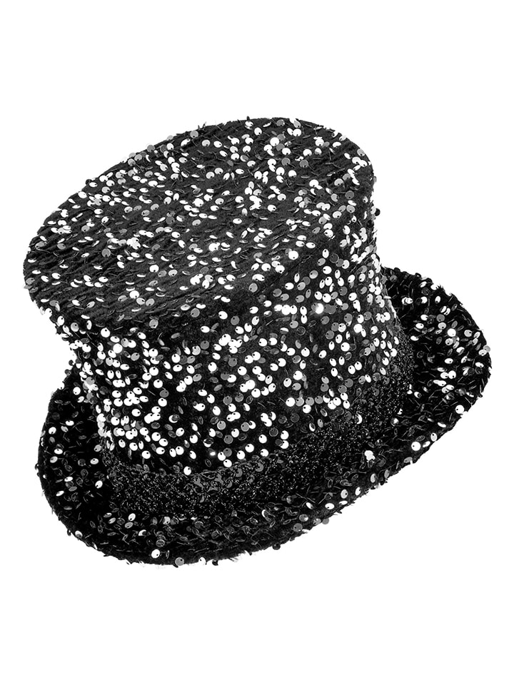 Carnival Party Zylinder in Schwarz/ Silber - onesize