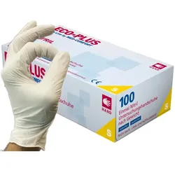 Nitrilhandschuhe Ampri Eco-Plus weiß S Gr. 7, puderfreie, unsterile Nitrilhandschuhe, 100 Stück/Box