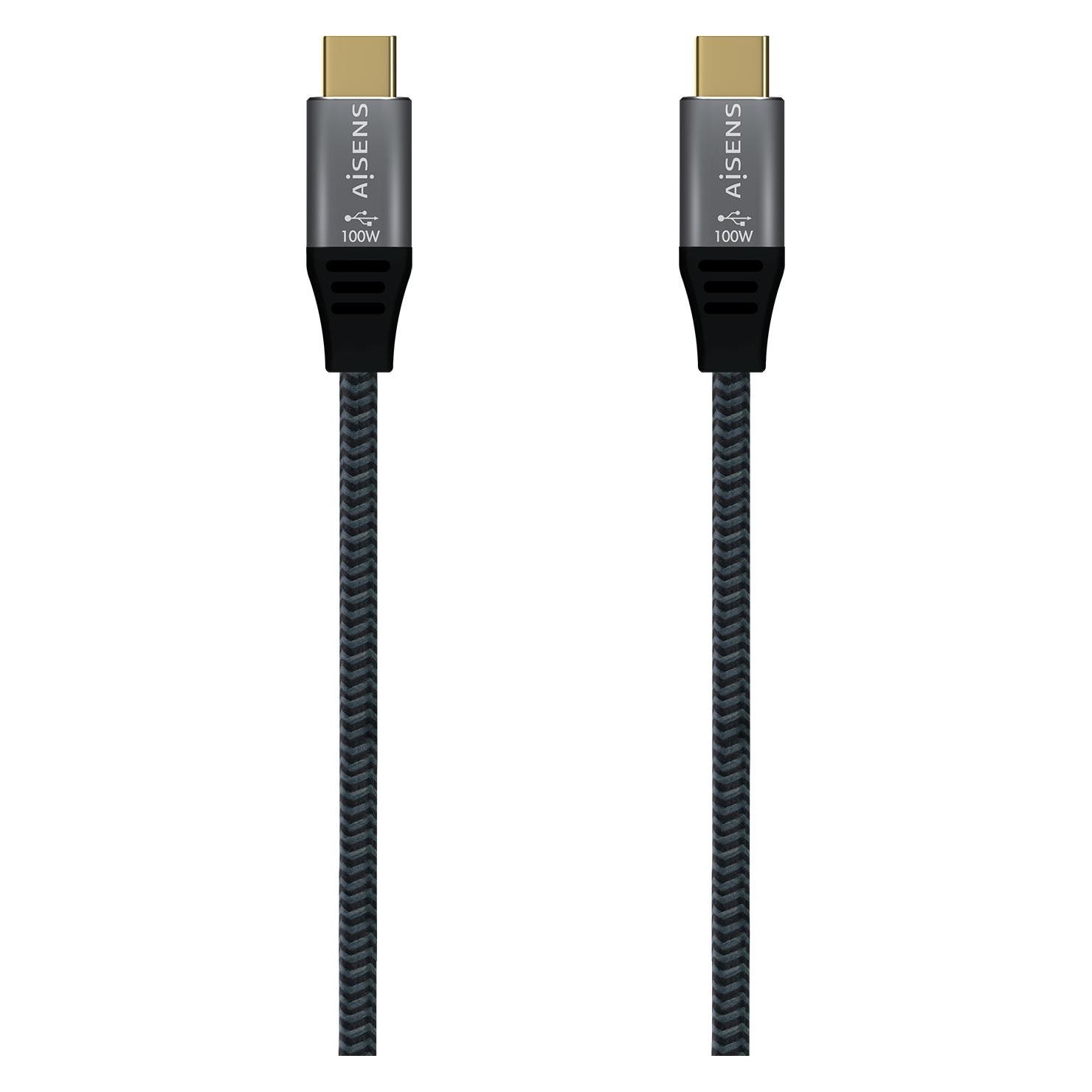 Aisens CABLE USB 3.2 GEN2x2 ALU 20GBPS 8K30HZ 5A 100W USB-C 2.0M (2 m, USB 4, 100 W) (A107-0634)