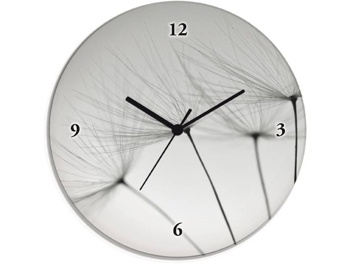 Wanduhr ARTLAND Pusteblumen-Samen , grau, T:1,8cm, Wanduhren, Wanduhr, wahlweise mit Quarz- oder Funkuhrwerk, lautlos ohne Tickgeräusche