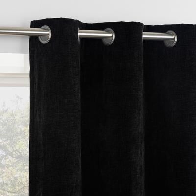 Sun Zero Isidora Velvet Magnetic Closure Total Blackout Grommet 1-Piece Curtain Panel, Single Panel