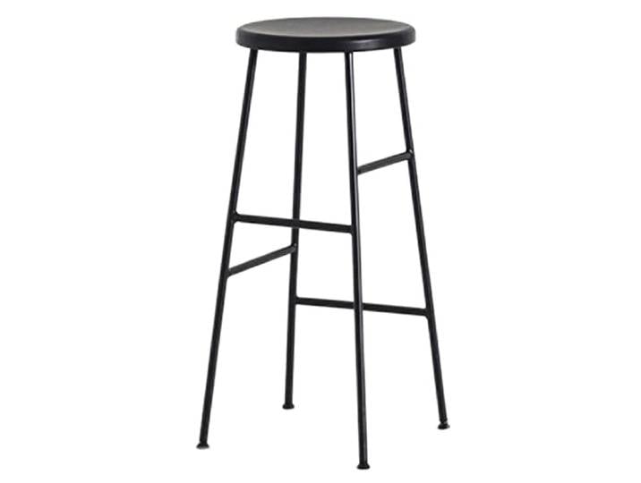 Barhocker Runder Tresenhocker mit Metallgestell und Fußstütze Rückenfreier Hochstuhl Metall Barstuhl für Haus Küche Essen