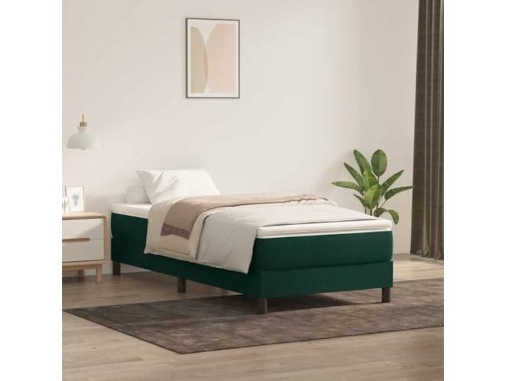 RJPLMFV Lattenrost, 80 x 220 cm, Dunkelgrün Bettrahmen aus weichem Samt, stabile Füße, ohne Matratze, optimale Unterstützung