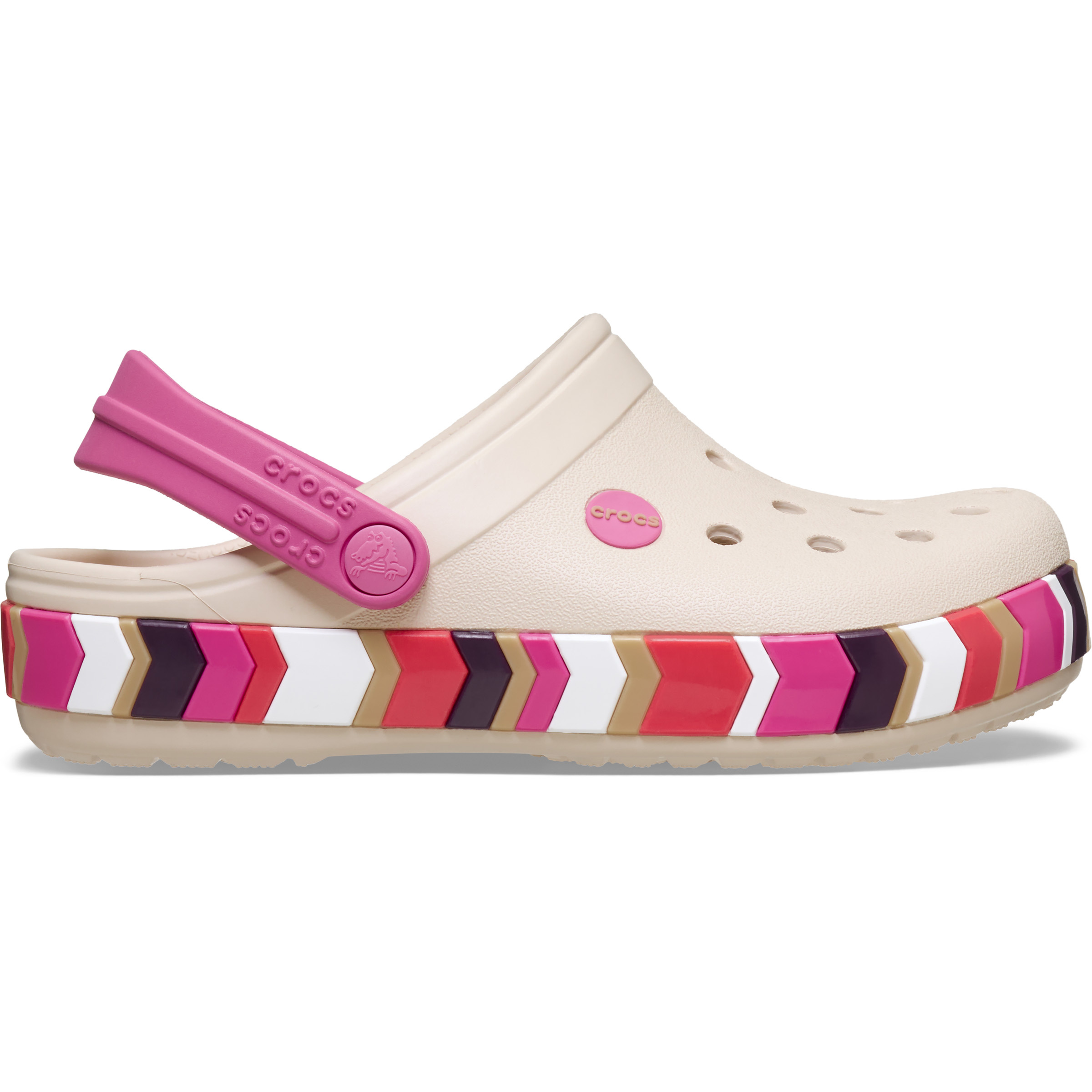 Crocs Crocband Chevron Band Clog Sandale Kinder Sandalen beige Größe 30 Lifestyle