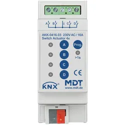 MDT technologies Schaltaktor 4-fach 2TE REG,16A,230VAC,Komp. AKK-0416.03
