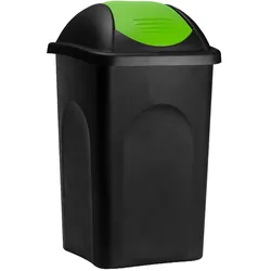 DEUBA Deuba Mülleimer Schwarz/Grün Kunststoff 60L