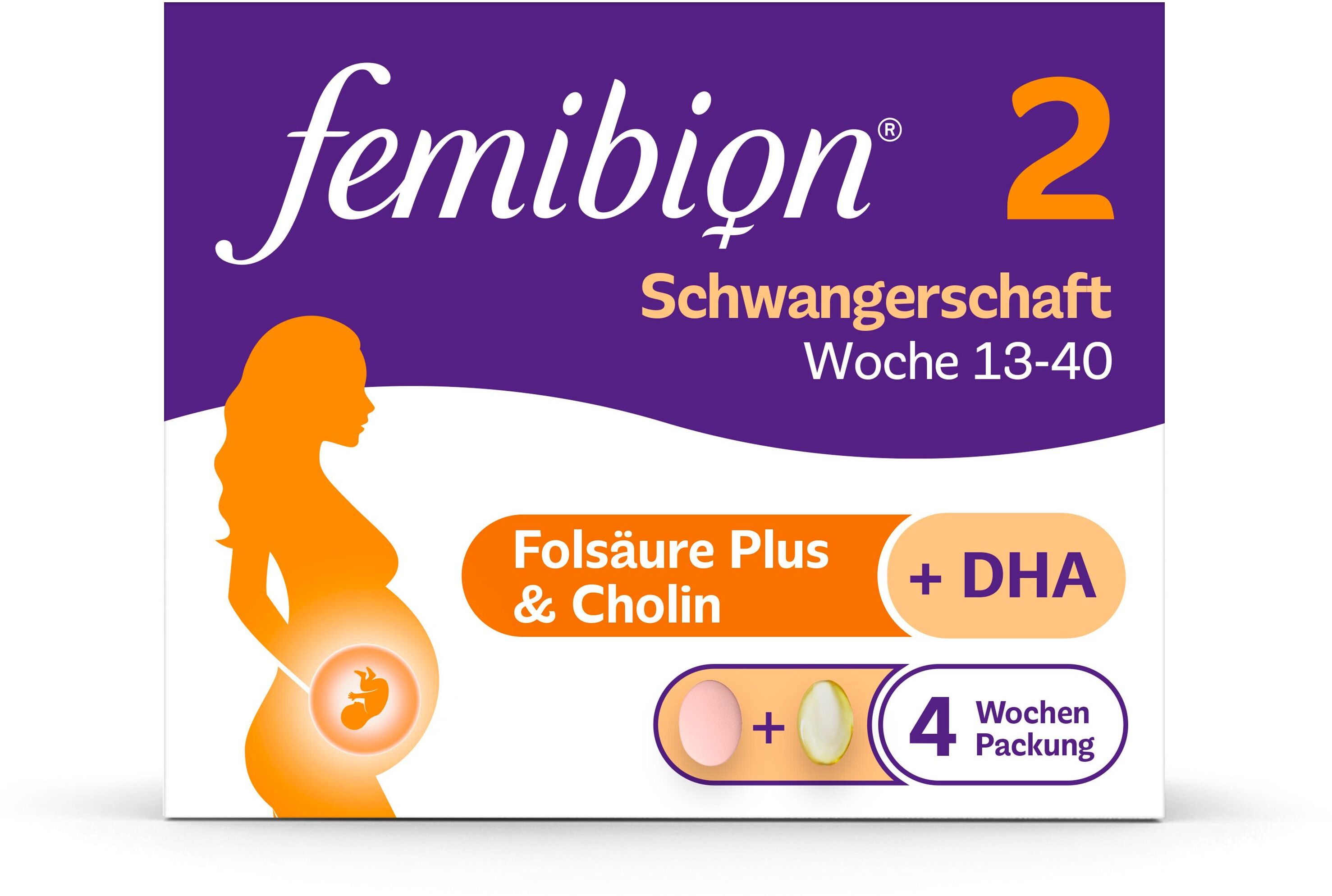Femibion® 2 Schwangerschaft Nahrungsergänzung, SSW 13-40, Folsäure Beutel 56 St 56 St Beutel