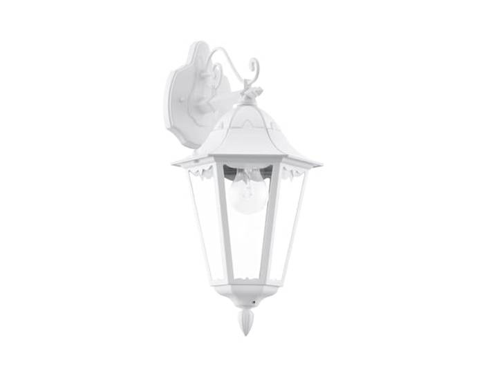 EGLO Applique murale extérieure Navedo\, éclairage d’extérieur en fonte d’aluminium blanc et verre\, douille E27\, IP44