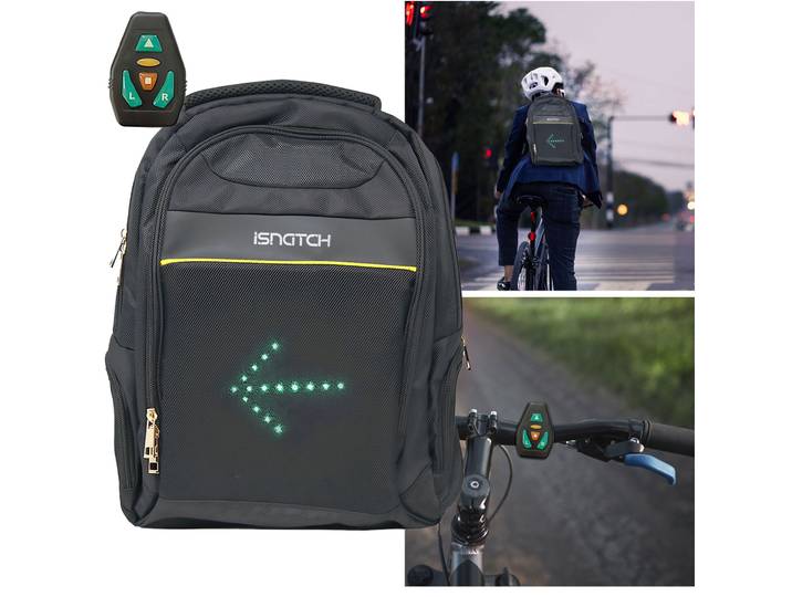 LED Blinker-Rucksack für Laptops, schwarz