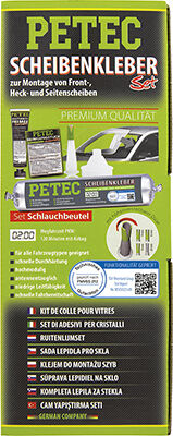 Petec Scheibenklebstoff Scheibenkleber-Set, Schlauchbeutel (400ml) 83433 0.4l