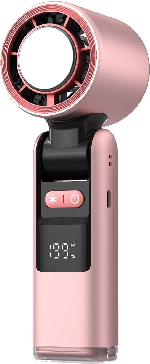 INF Mini faltbarer Handventilator – bürstenloser Motor, 199-Stufen, TYPE-C, Digitalanzeige Rosa