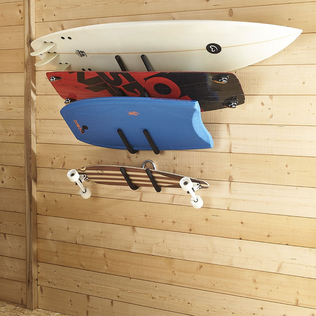Mottez Dubbele wandhaak voor surfboards Ø 16 mm
