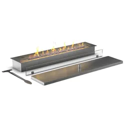 muenkel design safety burner [manueller Ethanol Brenner]: 800 mm - 2x Schutzglas