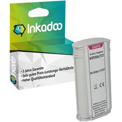 Inkadoo, Druckerpatrone, Druckerpatronen kompatibel zu HP B3P20A / 727 Tintenpatrone, magenta Magenta (M)