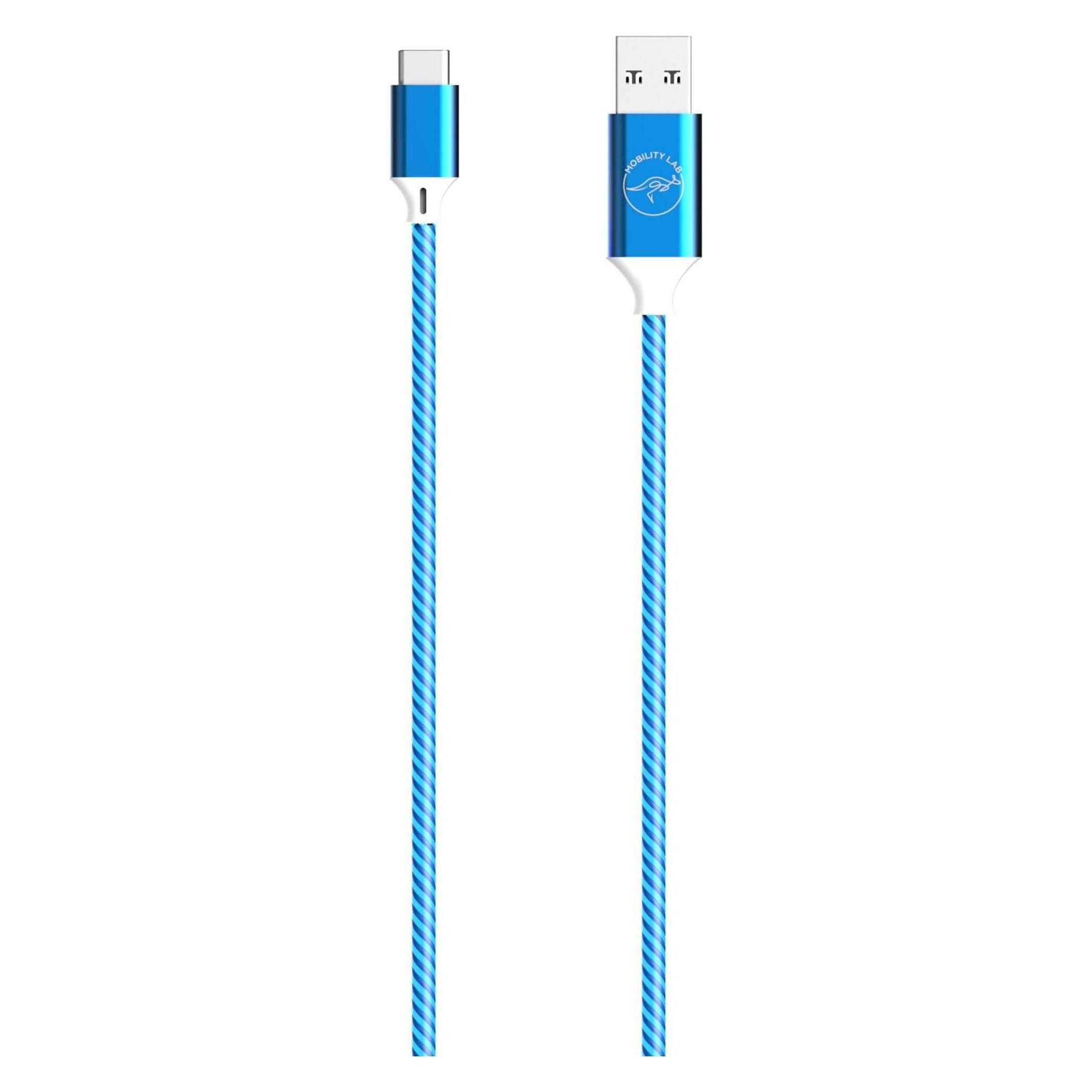 Mobility Lab Cable LED USB 2.0 type A - type C M/M 1m (Bleu) (1 m, USB 2.0, 10 W) (ML313078)
