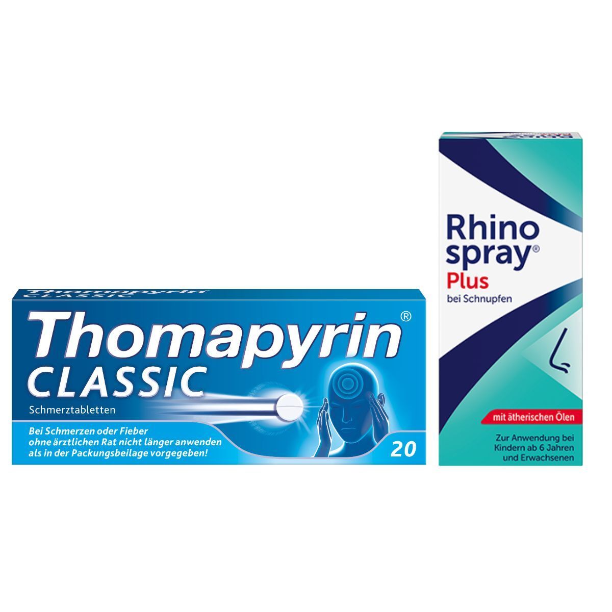 Thomapyrin Classic Schmerztabletten & Rhinospray plus b.Schnupfen m.Feindosierer 1 St Set