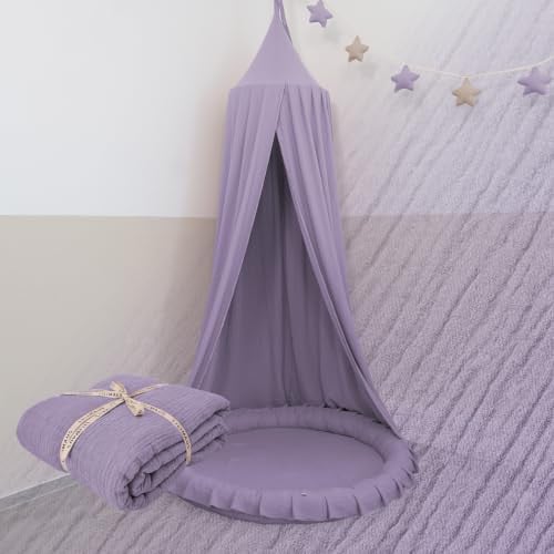 lilimaus Baldakijn Mousseline Bedhemel voor de kinderkamer - Handgemaakt katoen