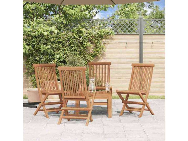 Chaises pliables de jardin 4 pcs Bois de teck solide