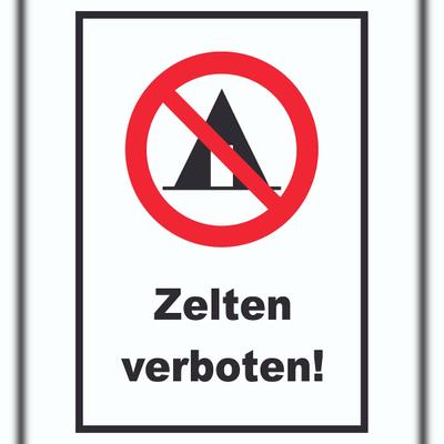 HB-Druck Zelten verboten Schild A5 Rückseite selbstklebend